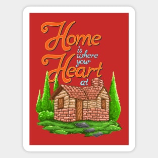 home is where your heart art pixel Magnet